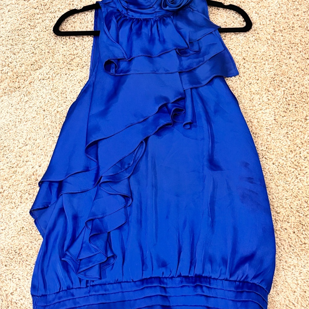 Elegant Blue Ruffled blouse